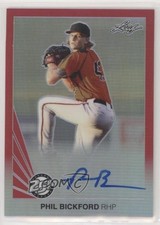 2015 Leaf 25th Baseball Metal Red 4/5 Phil Bickford #BA-PB1 Auto 2a9