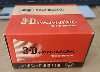 Viewmaster Model E  Bakelite 3-D Viewer Sawyer's MIB Vintage 1950s