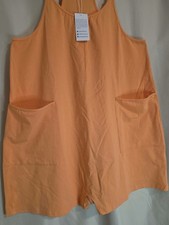 NWT Women  s Athmile Romper Size Large In Bright Orange Sleeveless And Shorts