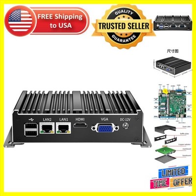 Fanless Mini PC with Celeron N2840, 4K UHD, Silent Operation, Dual Display