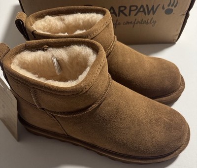 Bearpaw Suede Boots Womens 8 Shorty Brown Fleece