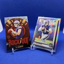 J.J. McCarthy - Donruss Optic Silver & Absolute Rookie Rock Out - Vikings NFL 