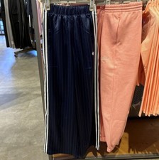 Adidas Women s Pinstripe Satin Track Pants Night Indigo KD2296 NEW