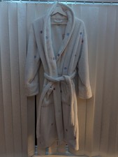 Pre Una Womens White Spotty Dressing Gown Size S