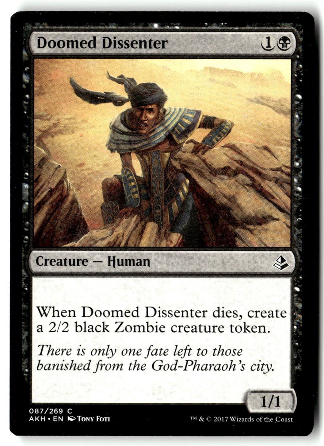 Doomed Dissenter 87 Common Amonkhet Magic: The Gathering Lightly Played