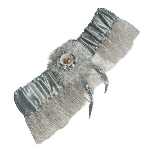 Vintage Wedding Bridal Garter Satin Lace Elastic Something Blue Something Old