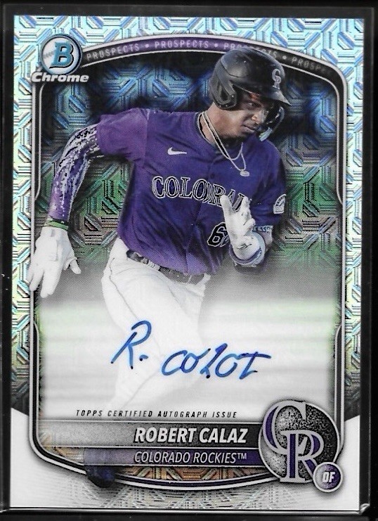 2025 BOWMAN MEGA ROBERT CALAZ MOJO CHROME REFRACTOR AUTO BMA-RC