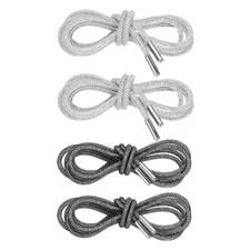 4pcs Rhinestone Shoe Laces with Net 55" for Sneakers, White  Black Gray