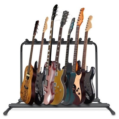 Pyle 7 Slot Multi-Guitar Stand   Universal Guitar Floor Rack 7 Guitar, Black