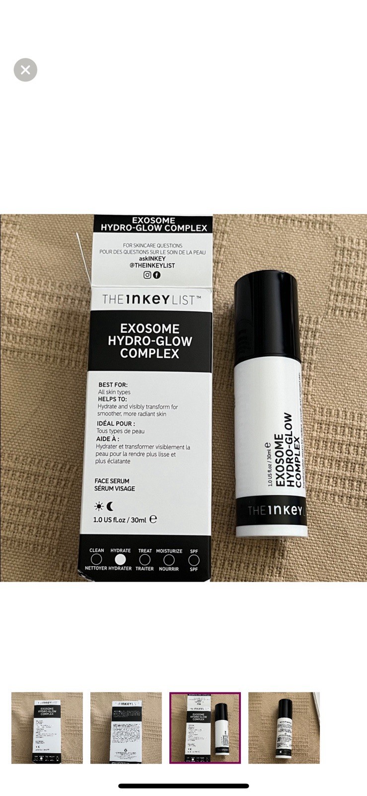 The INKEY List Exosome Hydro-Glow Complex Face Serum ~ 1 fl oz ~ BNIB