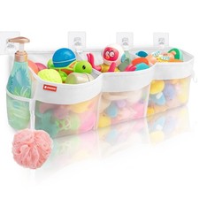 UNEEDE 3 Compartment Horizontal Bath Toy Storage,4.95 Gallons Bathtub Toy Sto...