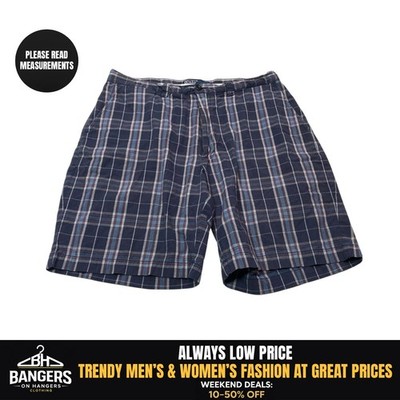 Vintage Polo Ralph Lauren Men's 34x9 Prospect Shorts Casual Bermuda Blue Plaid