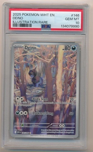 2025 POKEMON WHITE FLARE ILLUSTRATION RARE DEINO #146 PSA 10 GEM MINT
