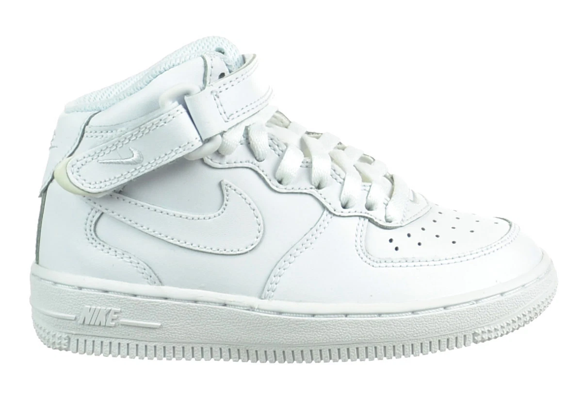 Nike Air Force 1 Mid (PS) Preschool Kids Shoes Leather Uptowns White  314196-113