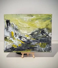 Original Abstract Aspen Mountain Colorado US Landscape Painting Signed Max Kravt