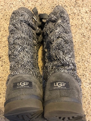 Woman's Mahalya Grey Lace Up Uggs US Size 5 - Picture 4 of 7