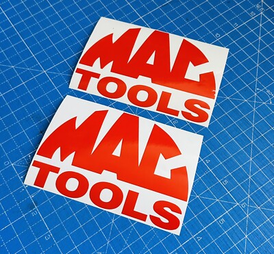 2x Mechaniker Mac Werkzeuge Werkzeugkiste Truhe Schublade Vinyl Aufkleber Sticker rot