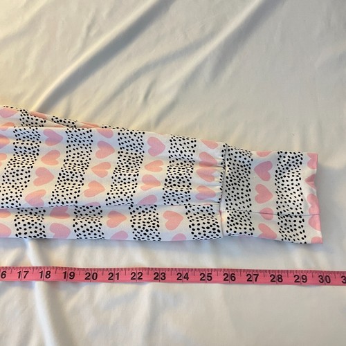 Cynthia Rowley White Pink Heart Print Pull On Pajama Pants Womens Size Small - Picture 8 of 10