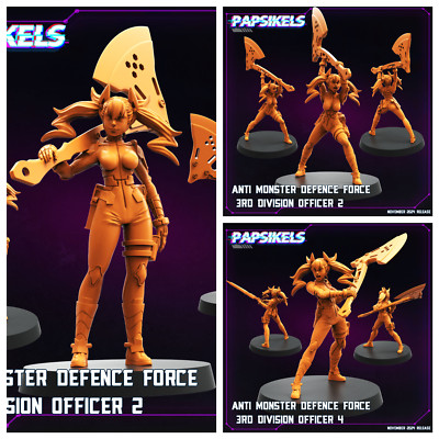 3D Printed Papsikels Anti Monster Defence Force 3rd Division Officer Nov 2024