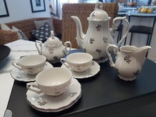 SERVIZIO Caffè per 3 in porcellana Made in Germany decoro floreale argento