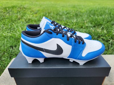 ナイキエアジョーダン1 cleats low size10 Nike Air Jordan 1 Low Football Cleats Men's Black White Red Blue