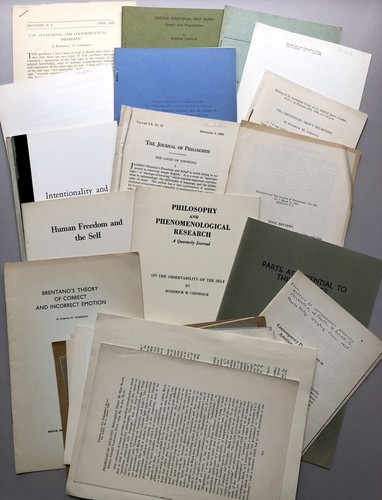 Roderick M Chisholm / Group of 25 offprints and reviews on philosophy logic