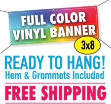3' x 8' Custom Vinyl Banner 13oz Full Color - FREE SHIPPING