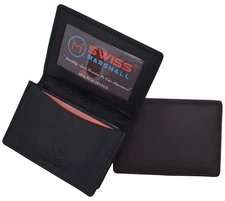 Swiss Marshall Men's RFID Blocking Premium Leather Expandable Small Credit...