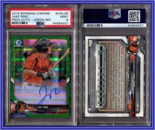 PSA 9 2018 Bowman Chrome Autograph Green Refractor Jake Ring RC 77/99 POP2