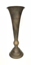 Antique Brass Trumpet Flower Floor Tall Vase Imperial Art Deco Nouveau