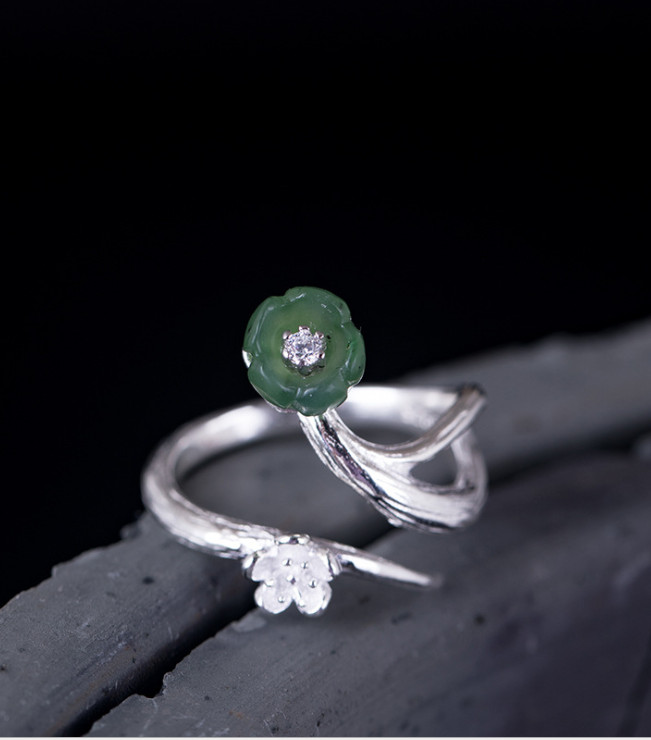 Bague en argent 925 motif floral raffiné, le cadeau idéal pour elle