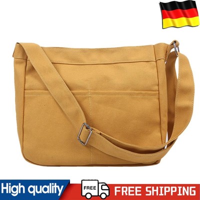 Casual Canvas Messenger Bags Damen Große Kapazität Schulter Handtasche (Gelb)