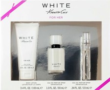 Kenneth Cole White 3 Pc Gift Set, 1oz.EDT 0.33oz Rollerball 3.4 oz Body Lotion