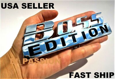 The BOSS EDITION Chrome Fit All Cars Boat SUV logo Bumper Decal CUSTOM EMBLEMS