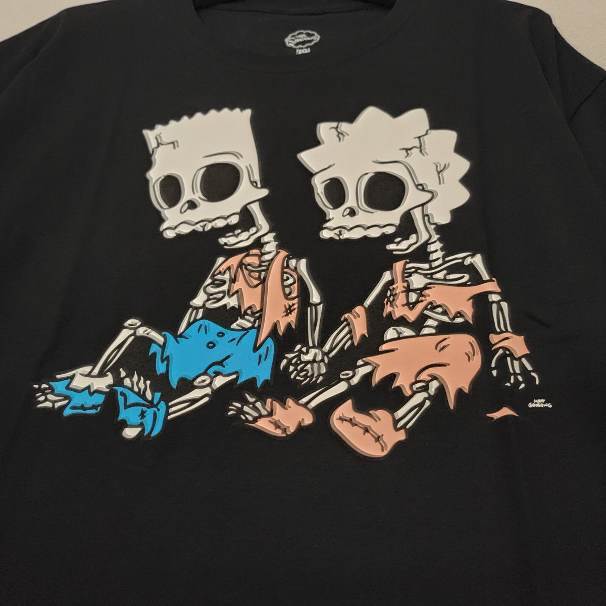 BART LISA SIMPSONS SKELETONS T SHIRT MENS LARGE L BLACK BART LISA SIMPSONS SKELETONS T SHIRT MENS LARGE L BLACK
