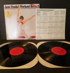 Jane-Fonda-039-s-Workout-Record-2-LP-Gatefold-Michael-Jackson-REO-EXCELLENT-COND