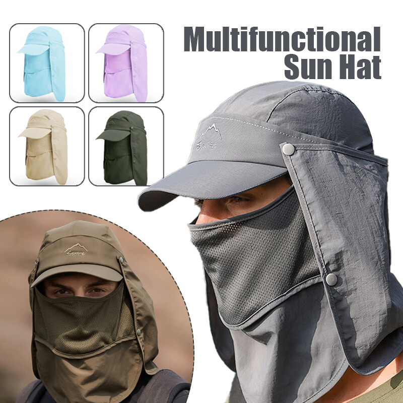 Unisex Face Neck Flap Hat Wide Brim Cap Outdoor Hiking UV Sun