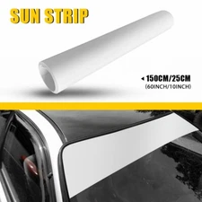 60"x10" Matte White Sun Windshield Visor Vinyl Decal Strip Film Banner Sticker