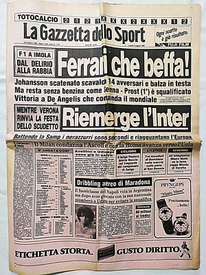 Gazzetta Dello Sport Du 20 Janvier 1985 : Maradona, Sophia Loren, Rummenigge, Verone