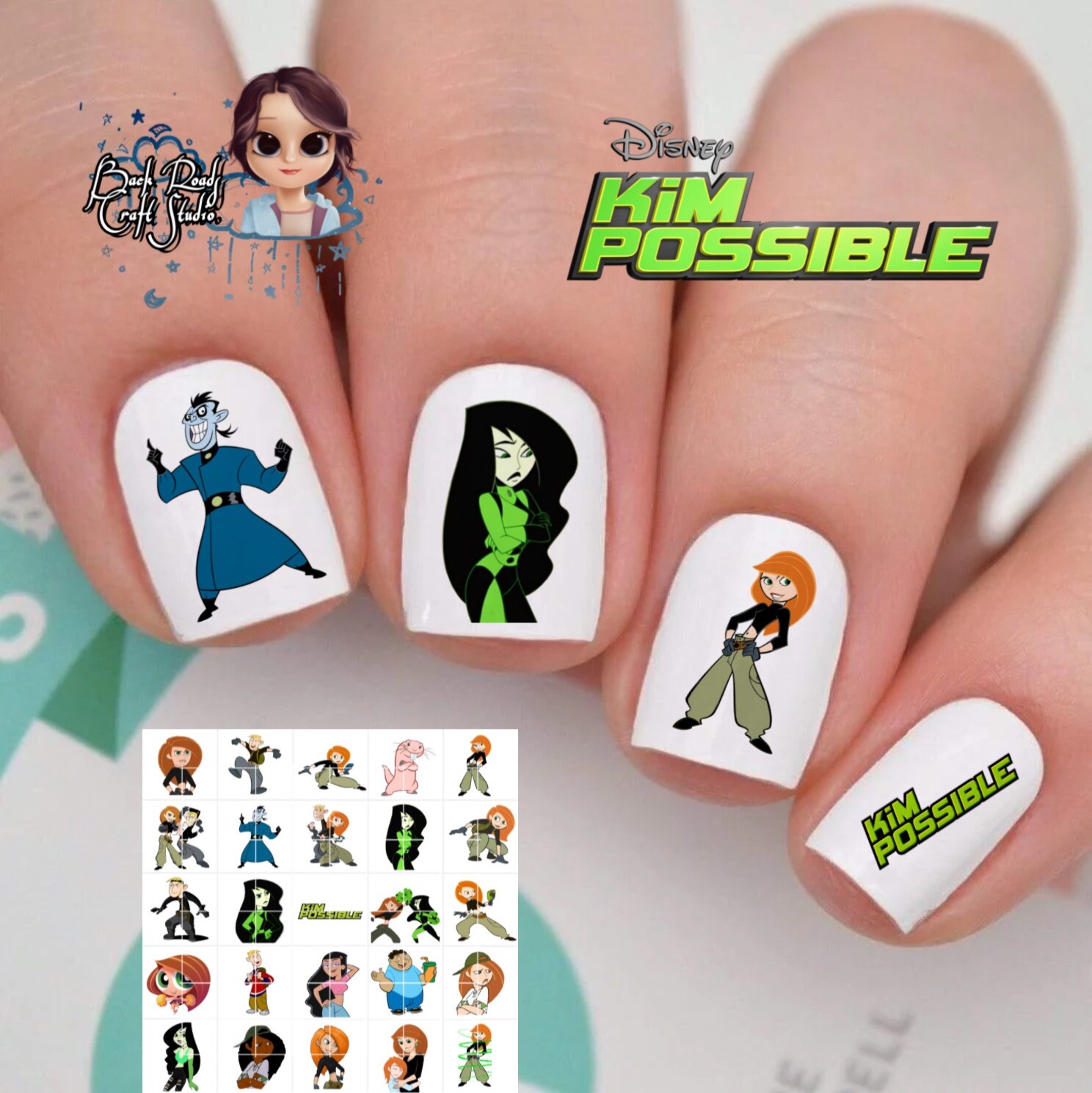 Kim Possible Waterslide Nail Decals Set Of 50 Instructions & Bonus
