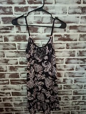 Donatella Studio Small Spaghetti Strap Nightgown Sleep Shirt Blue Pink Paisley