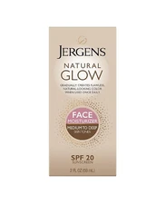 Jergens Natural Glow Self Tanner Face Moisturizer SPF 20 Facial Sunscreen Medium