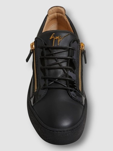 $665 Giuseppe Zanotti Para hombres Negro Londres Doble Cremallera Tenis Zapatos Talla 49 - Imagen 3 de 3