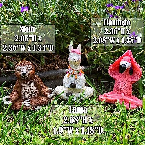 Miniature Yoga Figurines Set Funny Mini Statue Kit of 3 pcs