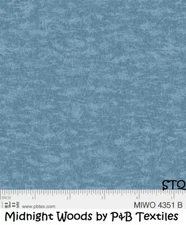 Midnight Woods Tone on Tone cotton quilt fabric by P&B Textiles 4351 Blue