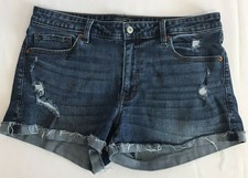 Old Navy Denim Shorts Sz 8 The Le Boyfriend 5-Pocket Distressed Cuffed