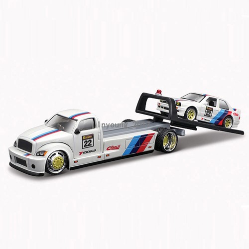 1/64 Flatbed Truck Toy with BMW M3 Model Car Diecast Toy Cars for Boys Kids - Picture 2 of 2