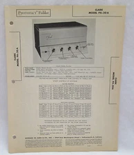 Vintage Howard W Sams Photofact Folder Clark Model PA-20A Radio Parts Manual