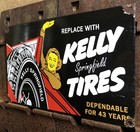 VINTAGE KELLY SPRINGFIELD TIRES  12” PORCELAIN GAS SIGN ADVERTISING — photo 3