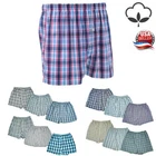 3-12 Pack Mens Boxer Check Plaid Cotton Shorts Underwear Trunk Briefs Size M-2XL